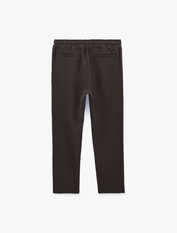  Pamuklu Cepli Regular Fit Beli Bağcıklı Pantolon