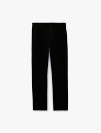 Viskon Karışımlı Cepli Gabardin Slim Fit Kumaş Pantolon