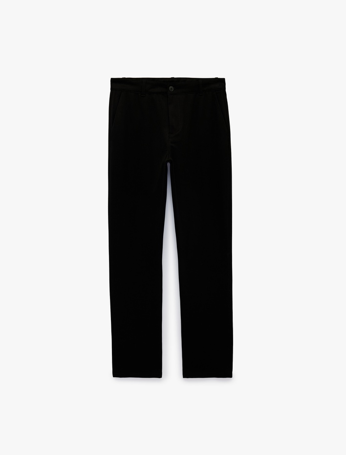  Viskon Karışımlı Cepli Gabardin Slim Fit Kumaş Pantolon