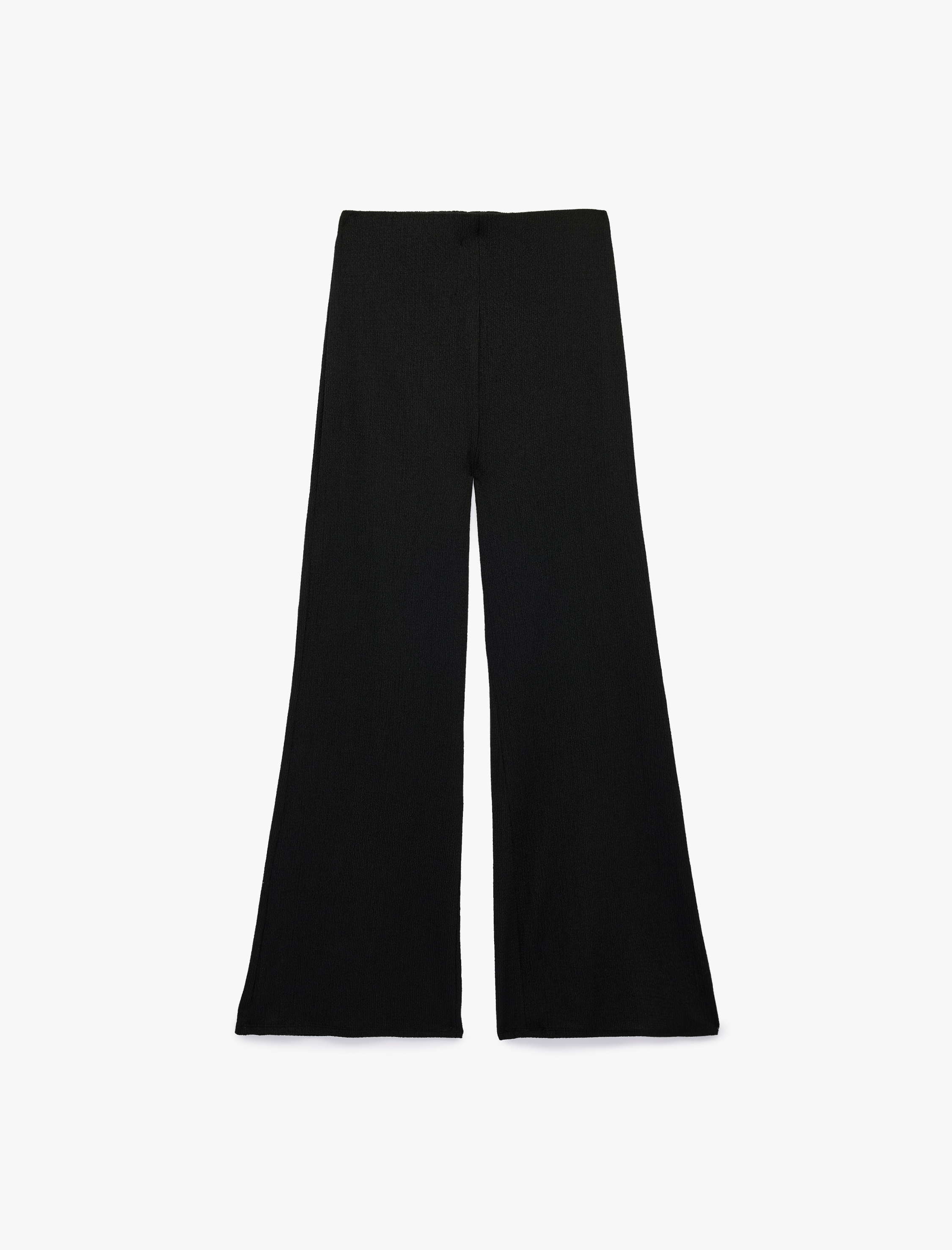   Bürümcük Kumaş Dokulu Düz Geniş Paça Pantolon