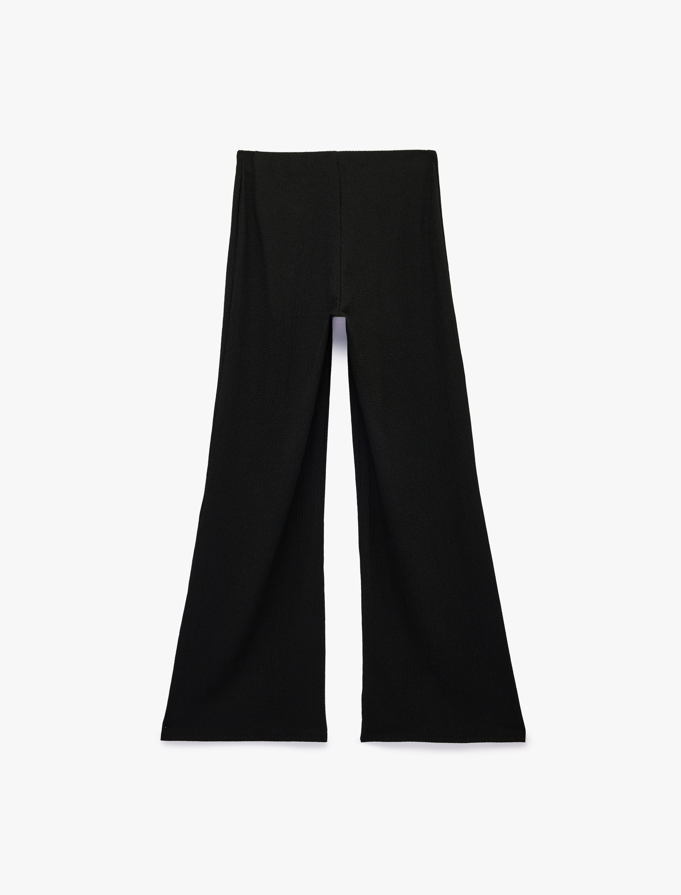  Bürümcük Kumaş Dokulu Düz Geniş Paça Pantolon