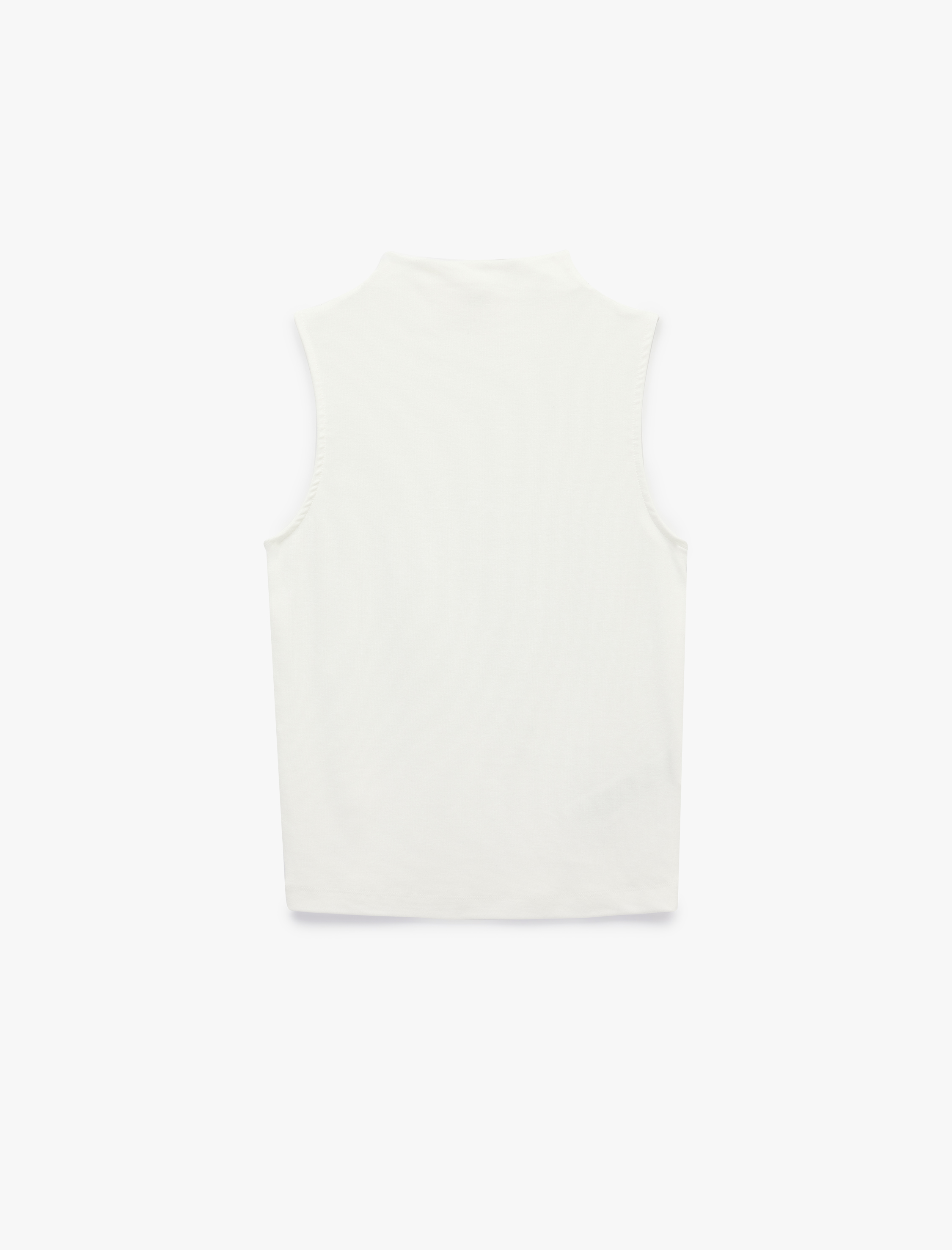   Modal Kumaş Slim Fit Dik Yaka Kolsuz Tişört