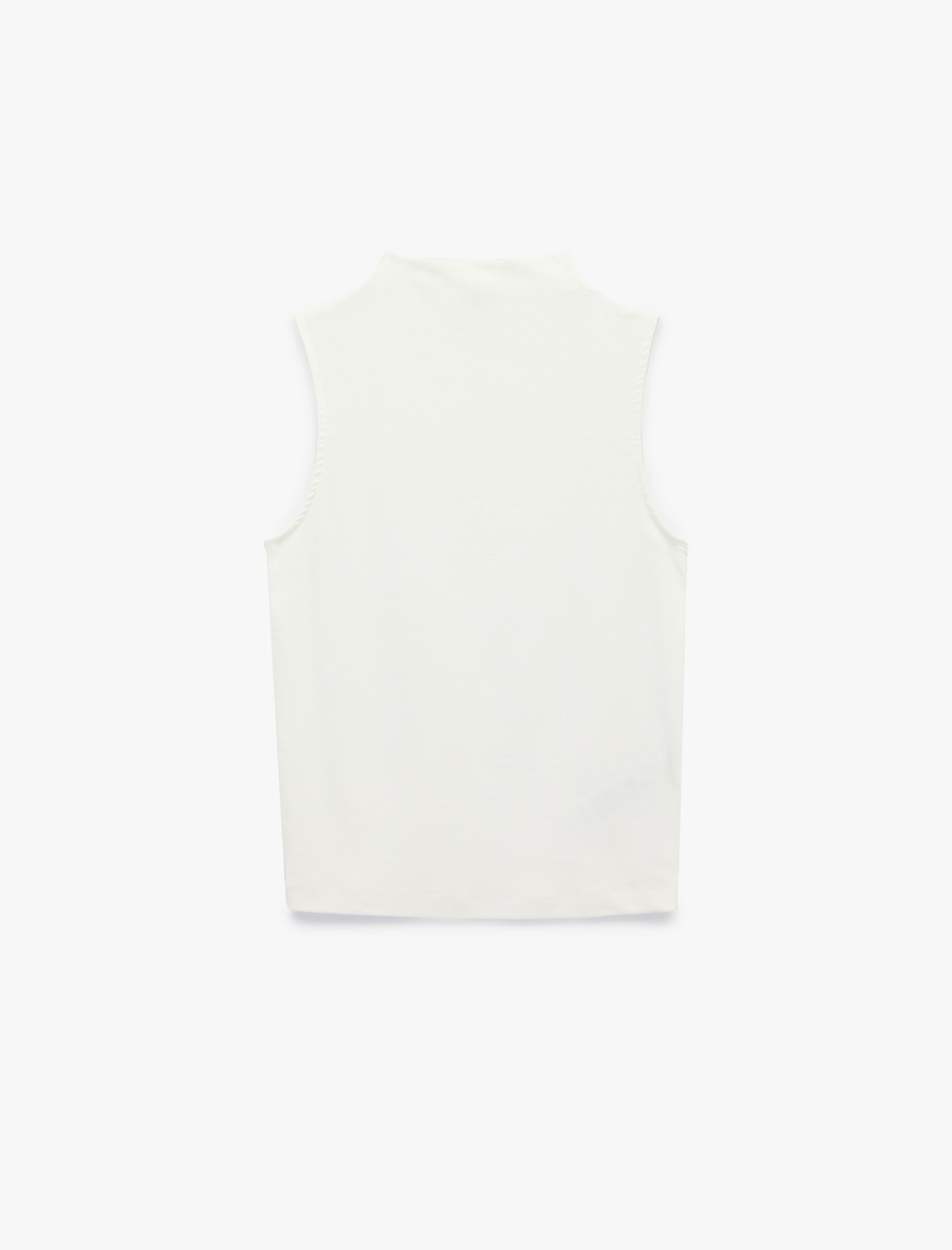 Koton Kadın Modal Kumaş Slim Fit Dik Yaka Kolsuz Tişört