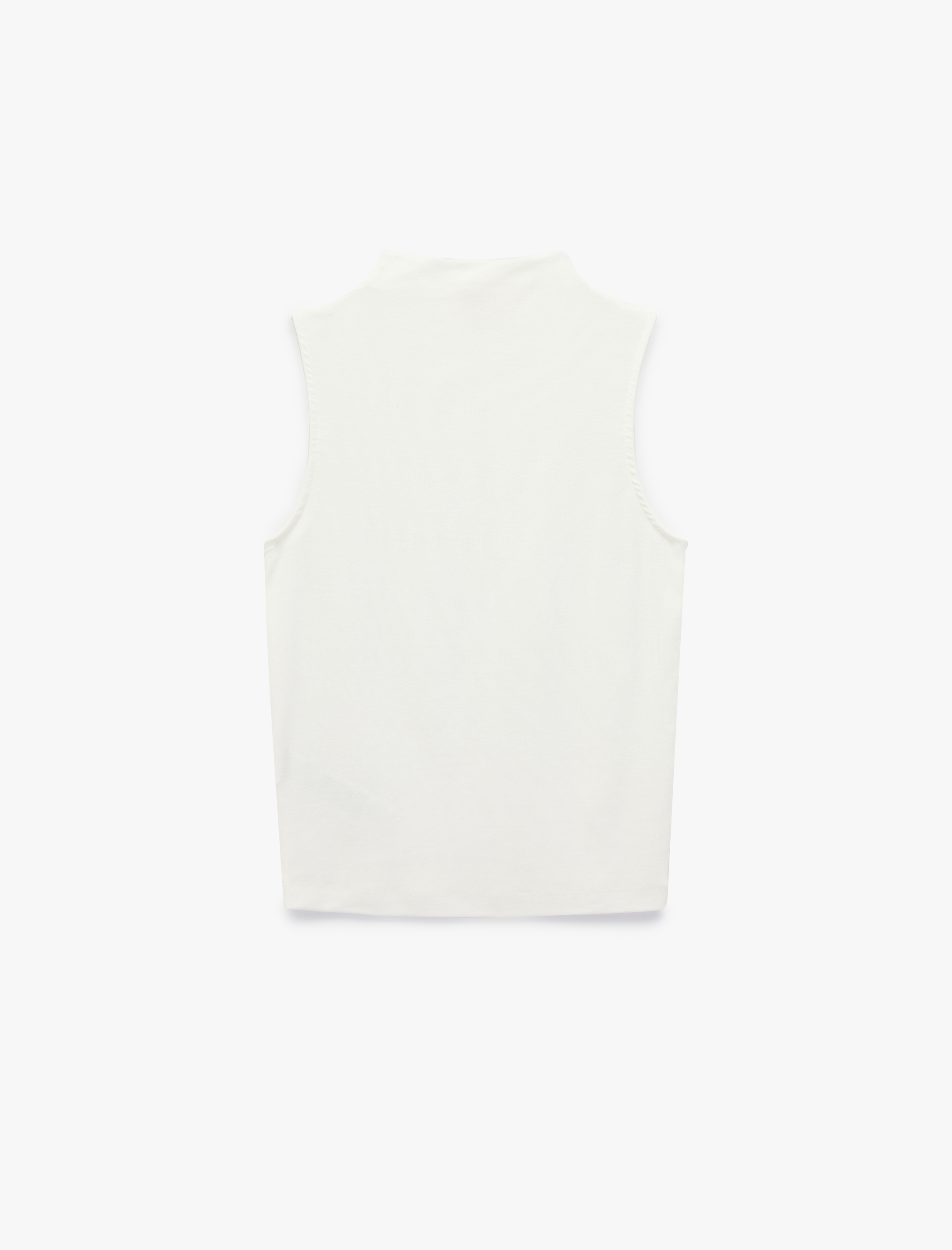   Modal Kumaş Slim Fit Dik Yaka Kolsuz Tişört