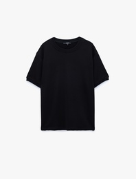 Bisiklet Yaka Kısa Kollu Basic Oversize Tişört