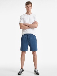 Modal Karışımlı Cepli Straight Fit Beli Bağcıklı Spor Şort
