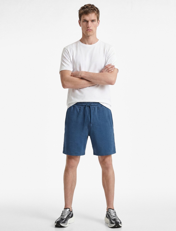  Modal Karışımlı Cepli Straight Fit Beli Bağcıklı Spor Şort
