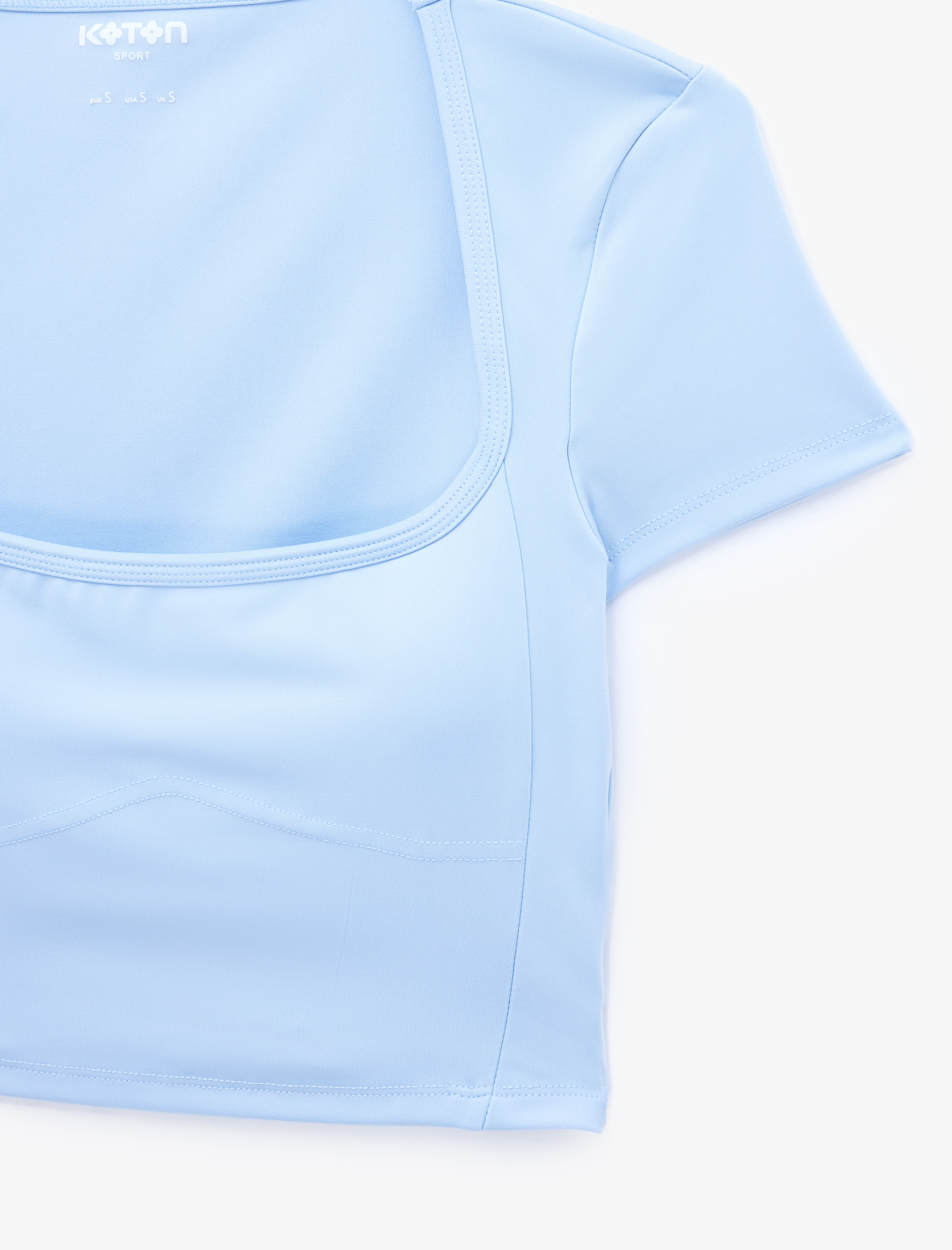   Slim Fit U Yaka Kısa Kollu Crop Spor Tişört