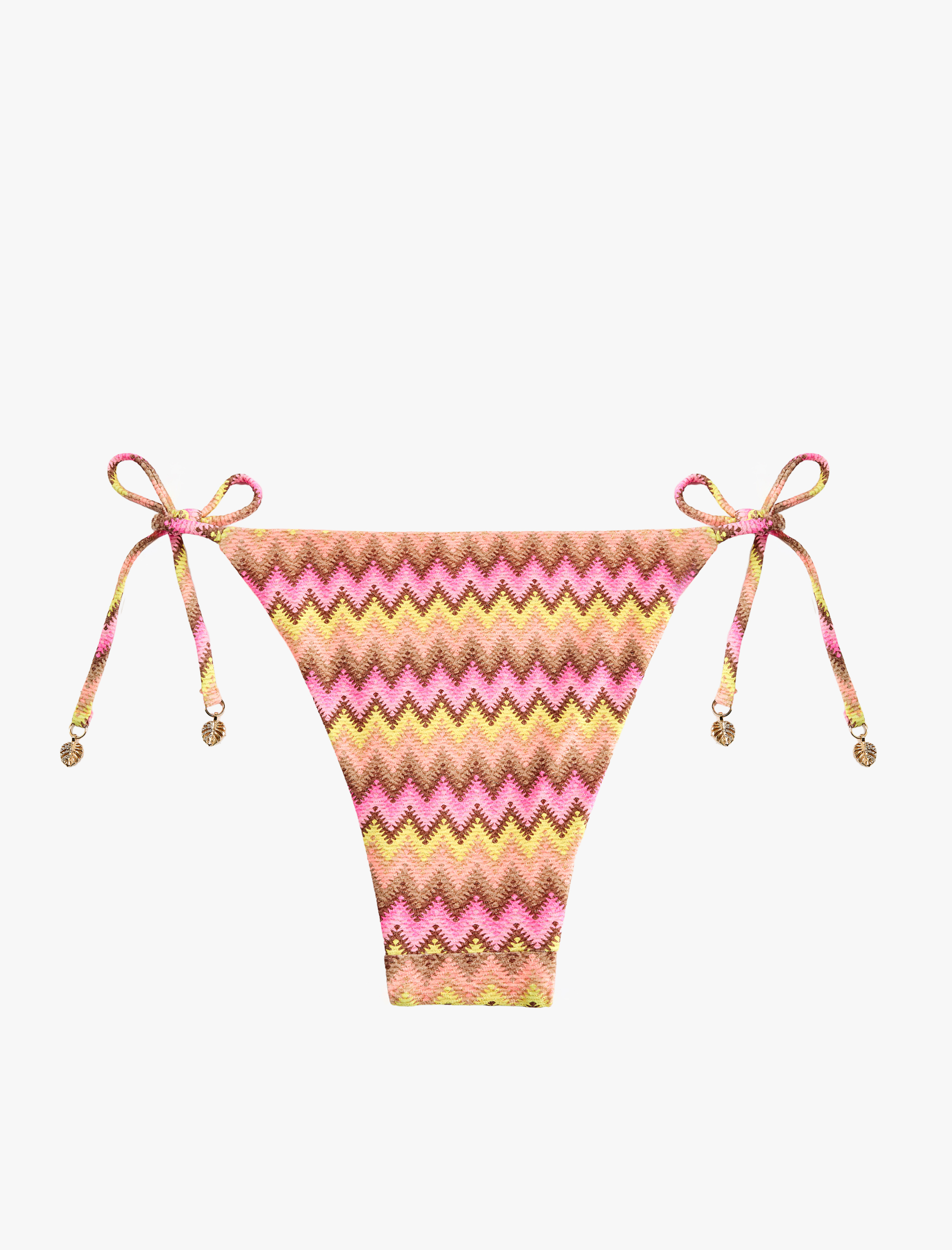   Charm Detaylı Yanları İp Bağlamalı Desenli Bikini Altı