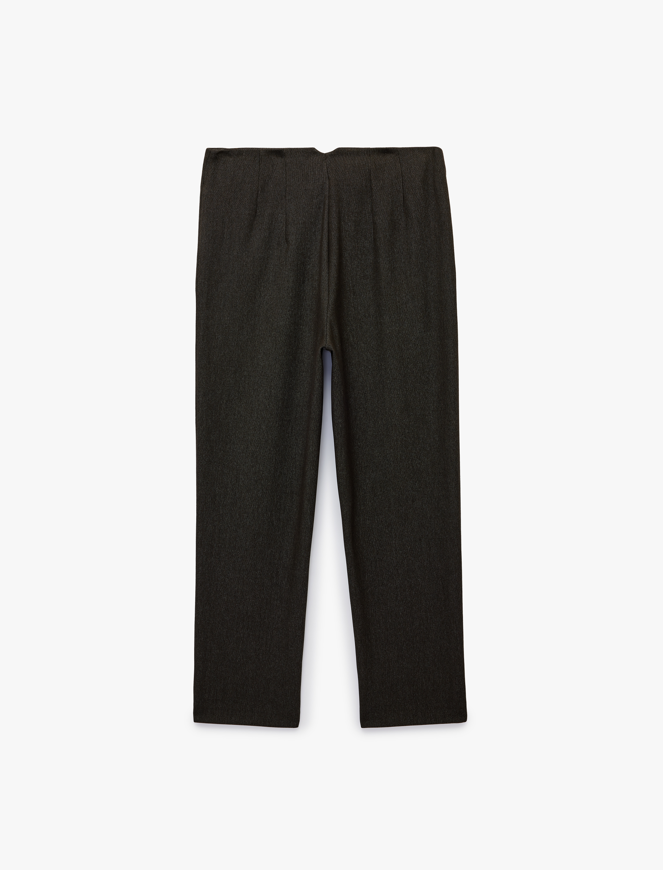   Slim Fit Düz Kısa Paça Viskon Karışımlı Cigarette Pantolon