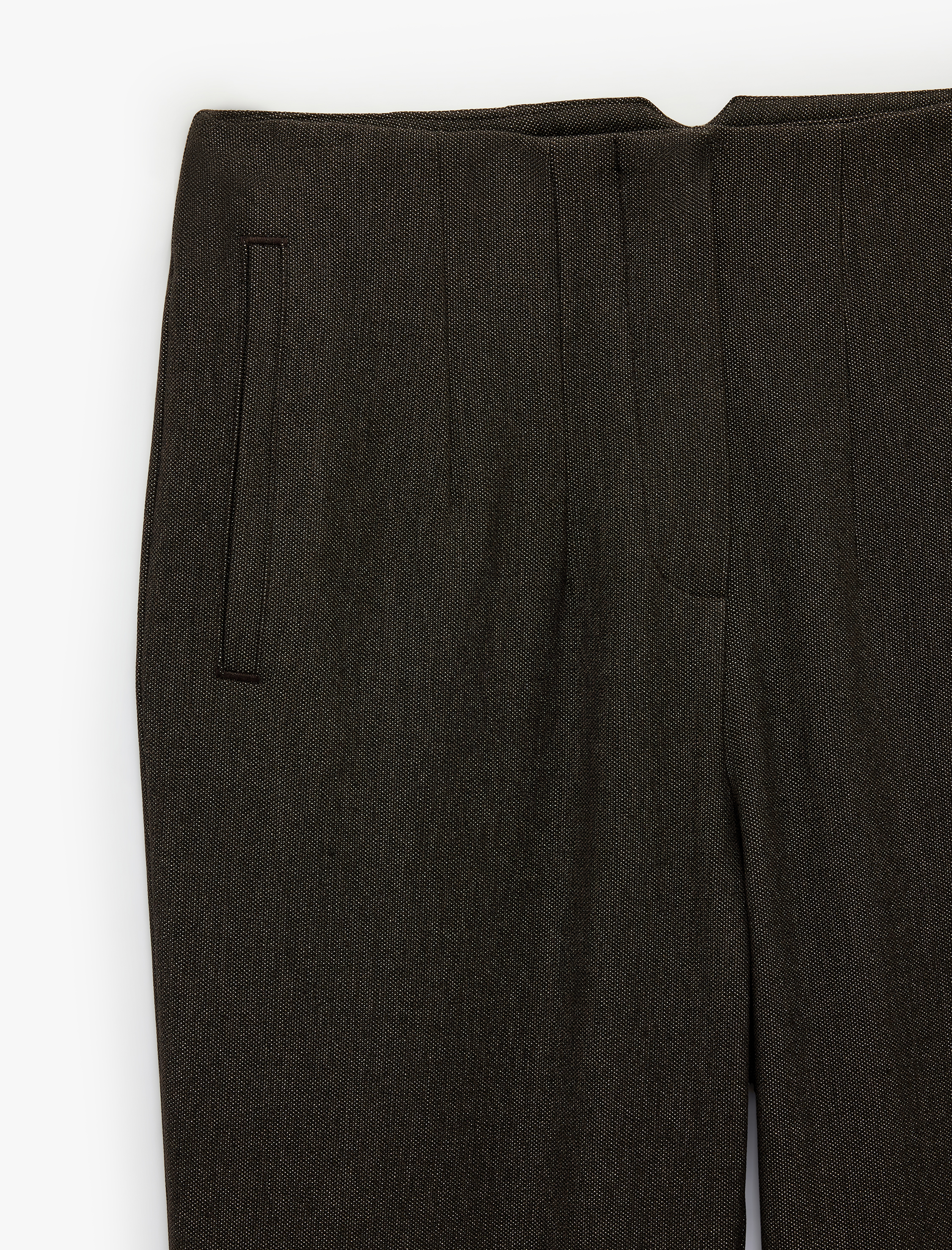   Slim Fit Düz Kısa Paça Viskon Karışımlı Cigarette Pantolon
