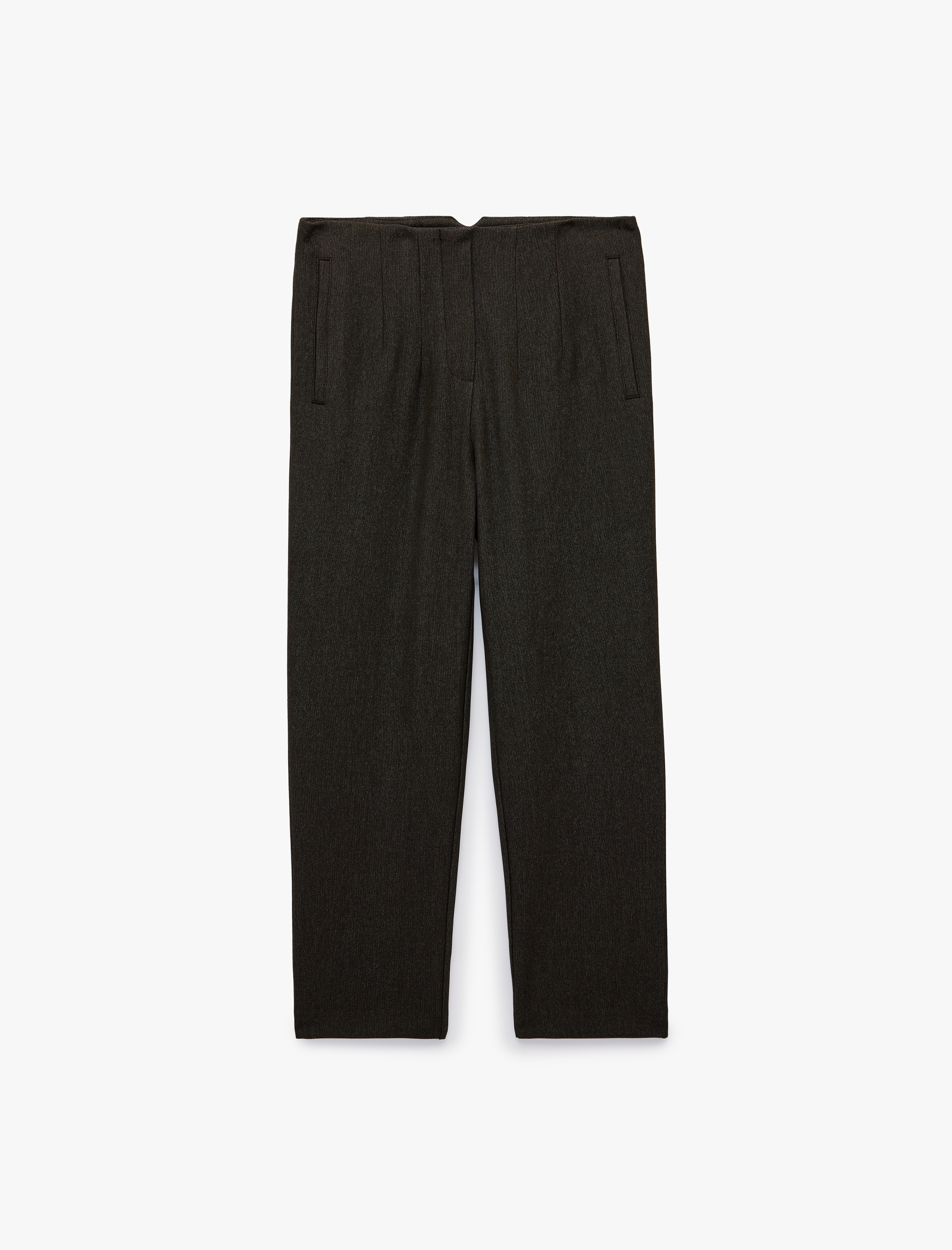  Slim Fit Düz Kısa Paça Viskon Karışımlı Cigarette Pantolon
