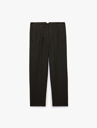 Slim Fit Düz Kısa Paça Viskon Karışımlı Cigarette Pantolon