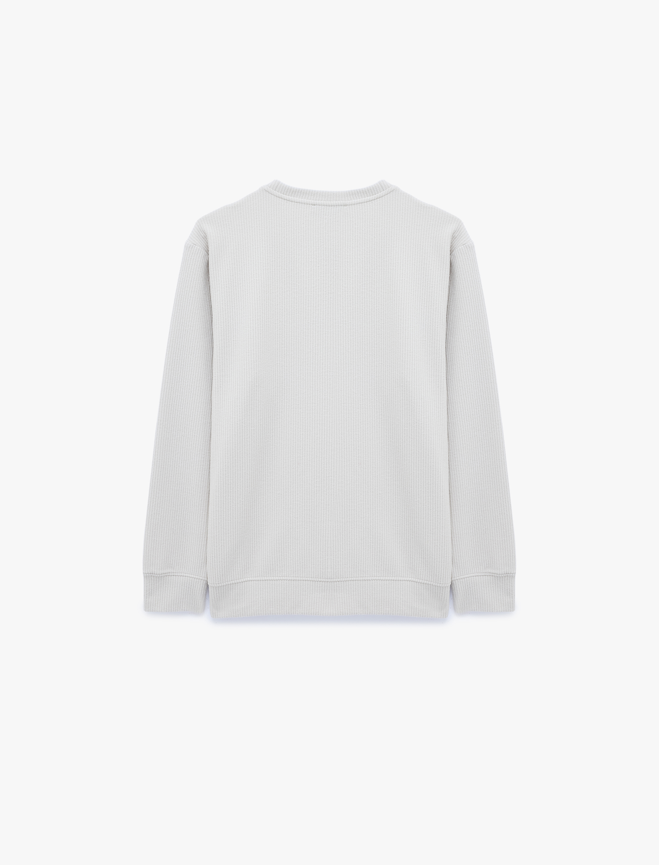   Uzun Kollu Bisiklet Yaka Basic Sweatshirt