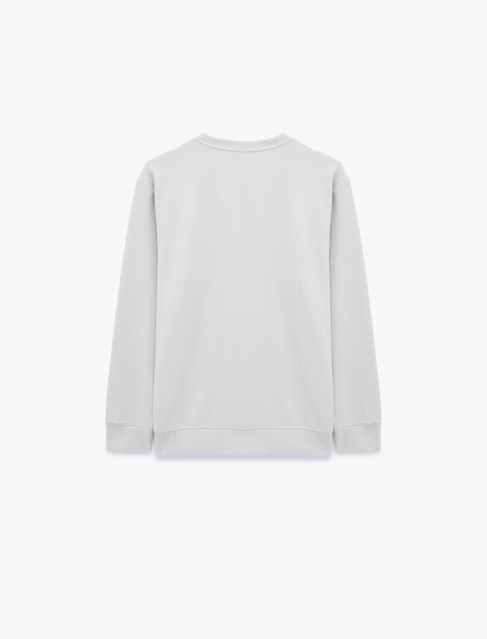  Uzun Kollu Bisiklet Yaka Basic Sweatshirt