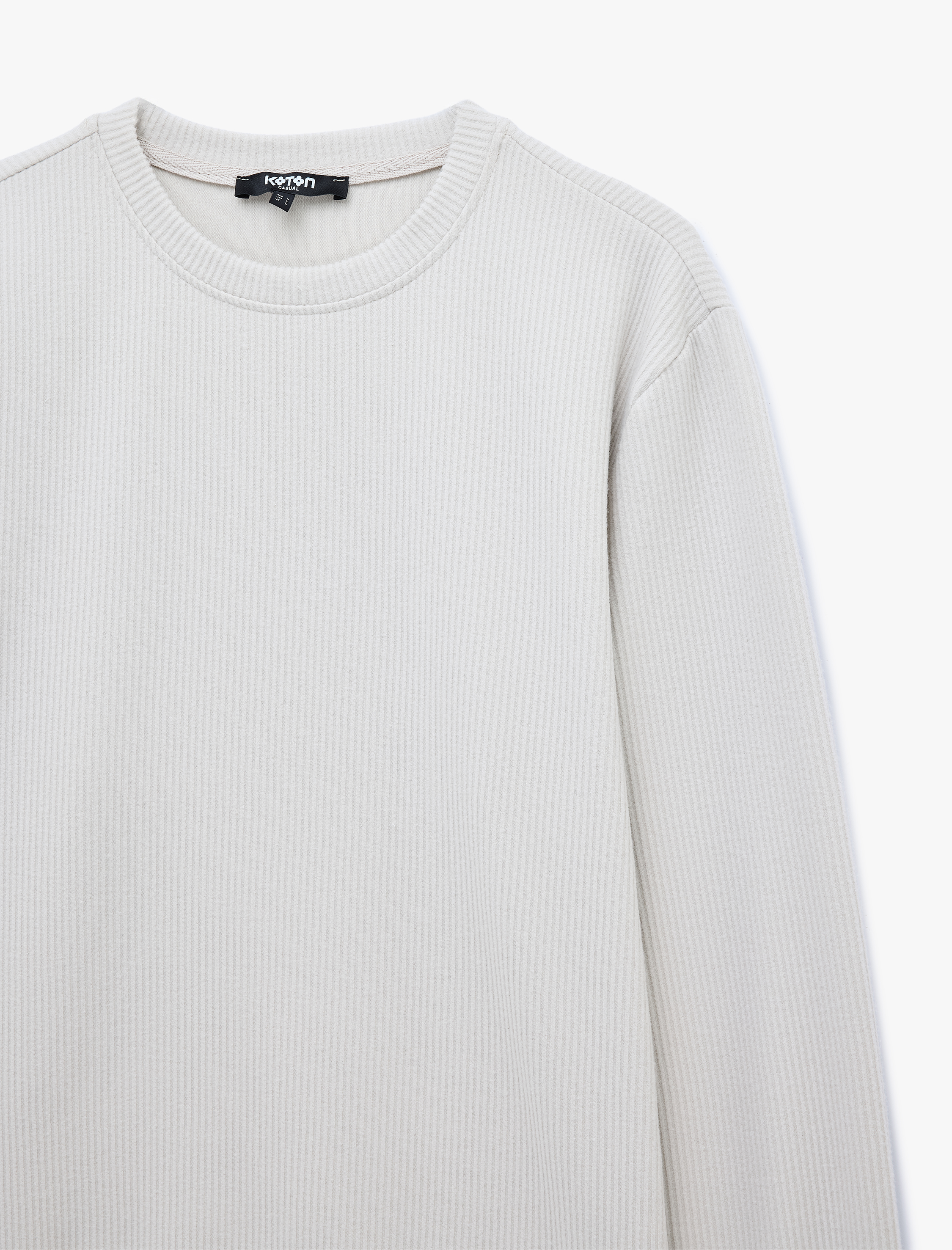   Uzun Kollu Bisiklet Yaka Basic Sweatshirt