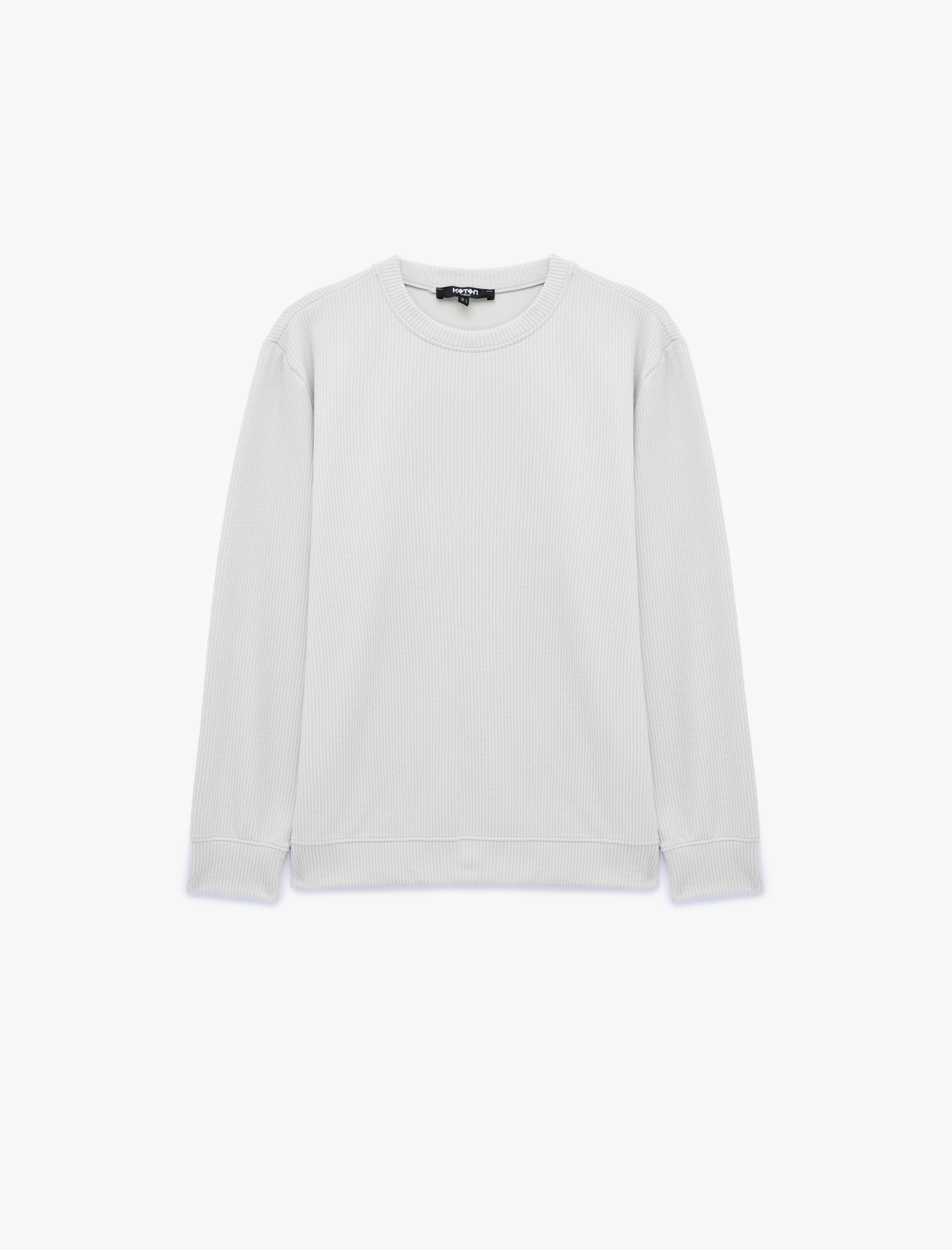   Uzun Kollu Bisiklet Yaka Basic Sweatshirt