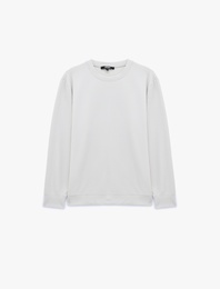 Uzun Kollu Bisiklet Yaka Basic Sweatshirt