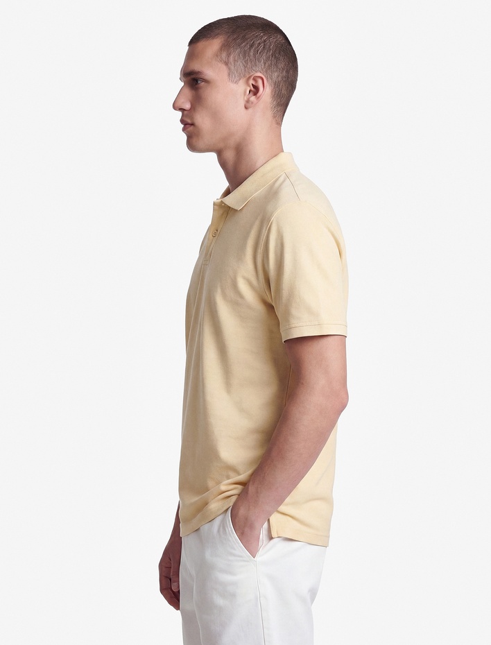  Pamuklu Pike Kumaş Kısa Kollu Baskılı Slim Fit Tişört