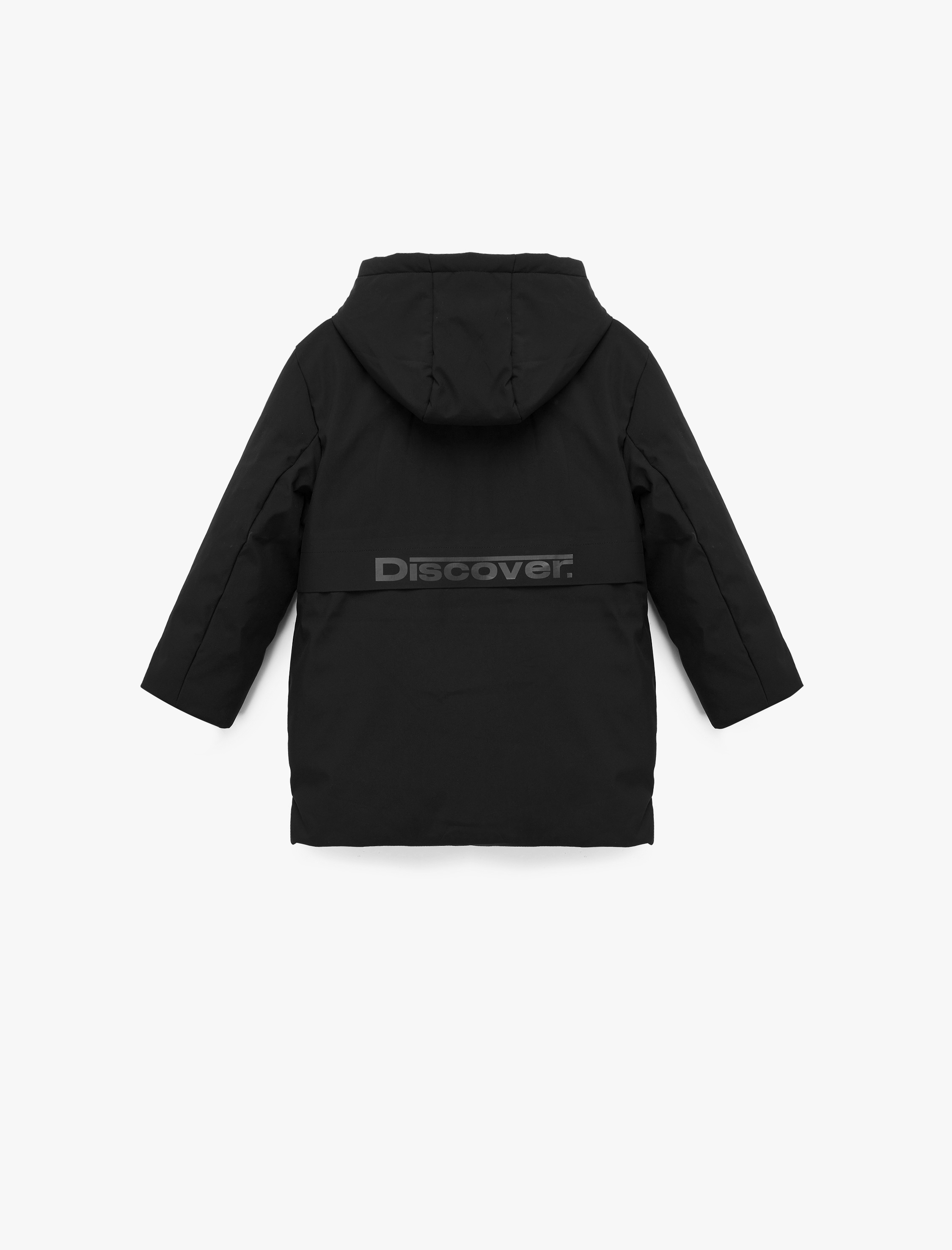  Erkek Çocuk Uzun Kollu Çıtçıt Detaylı Cepli Slim Fit Kapşonlu Mont