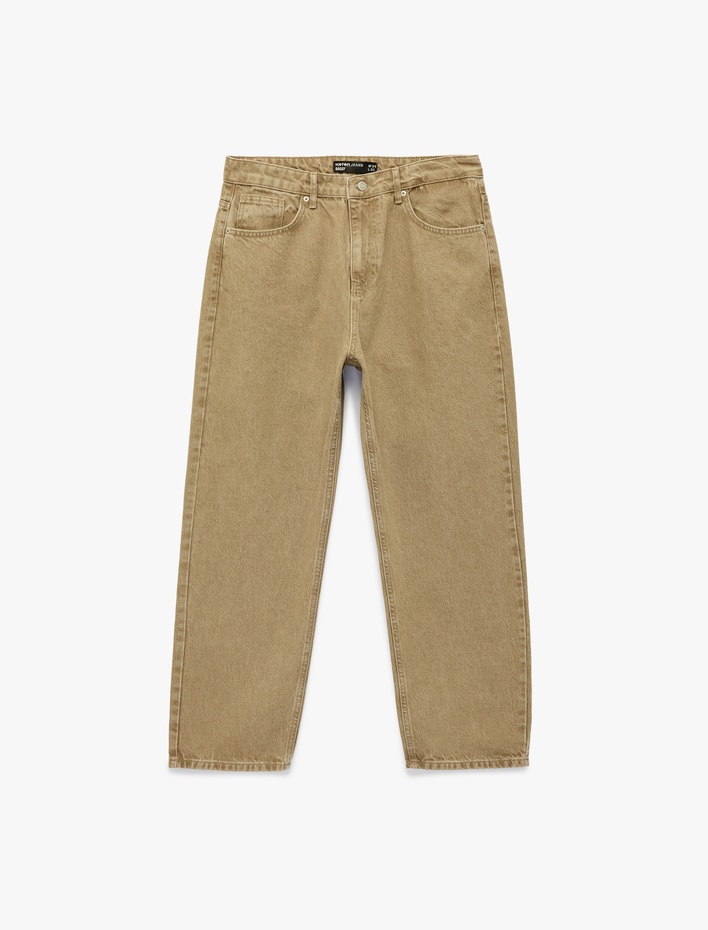  Normal Bel Pamuklu Bol Baggy Jean Pantolon