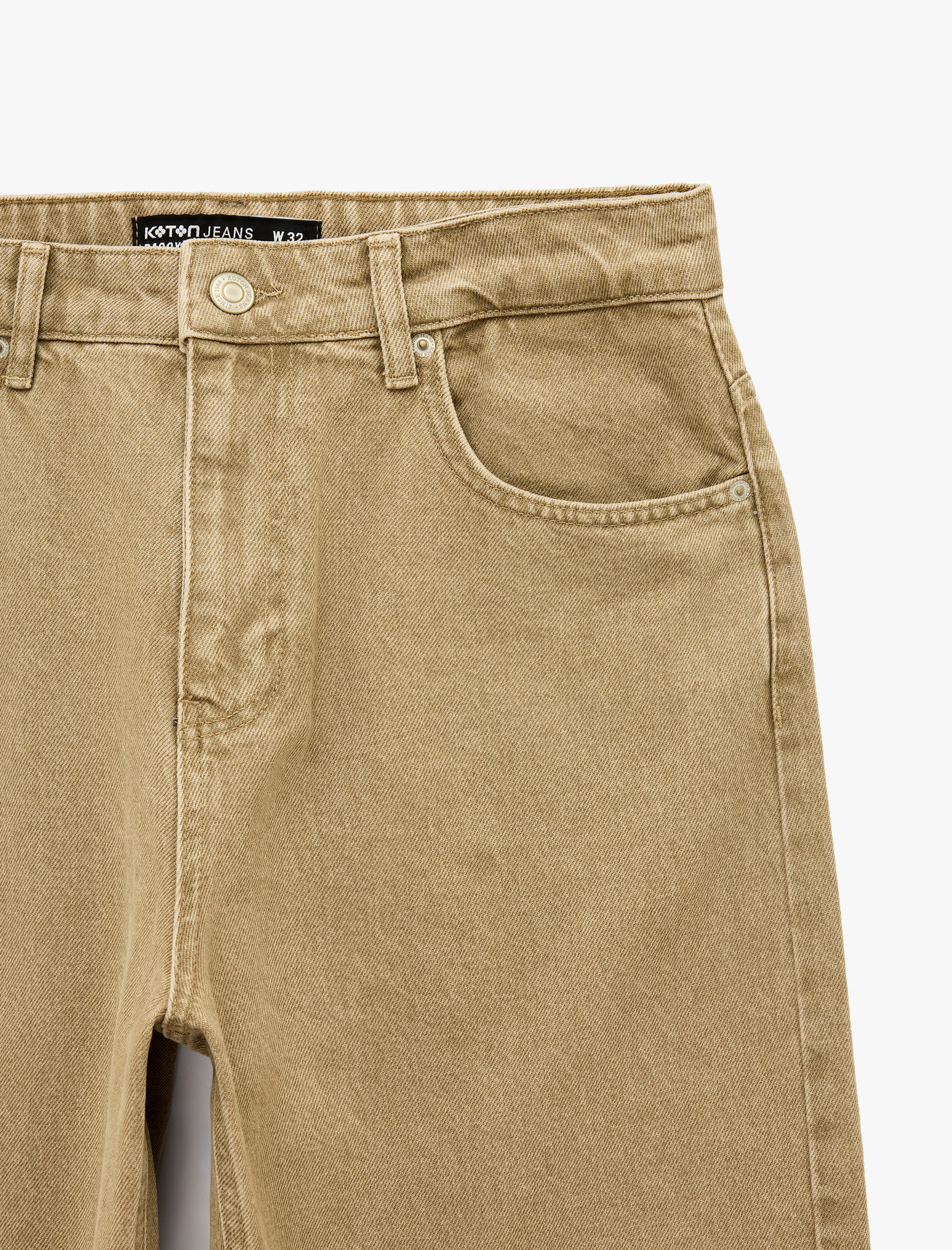   Normal Bel Pamuklu Bol Baggy Jean Pantolon