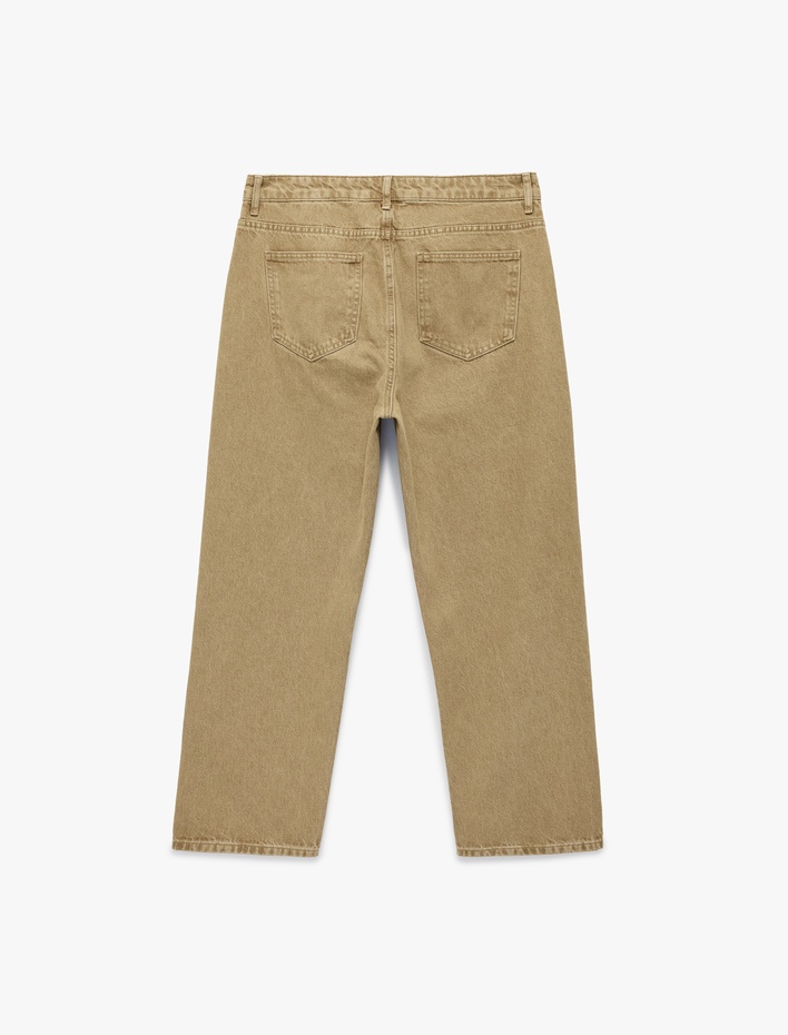  Normal Bel Pamuklu Bol Baggy Jean Pantolon