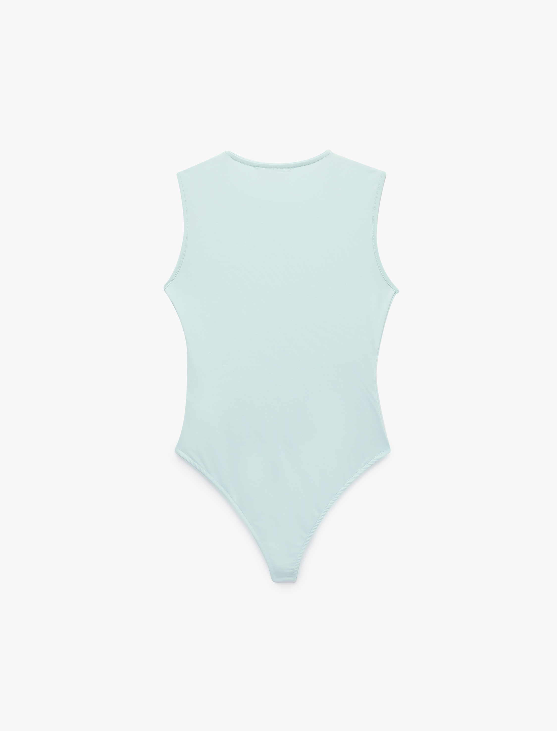   Slim Fit Bisiklet Yaka Kolsuz Bodysuit