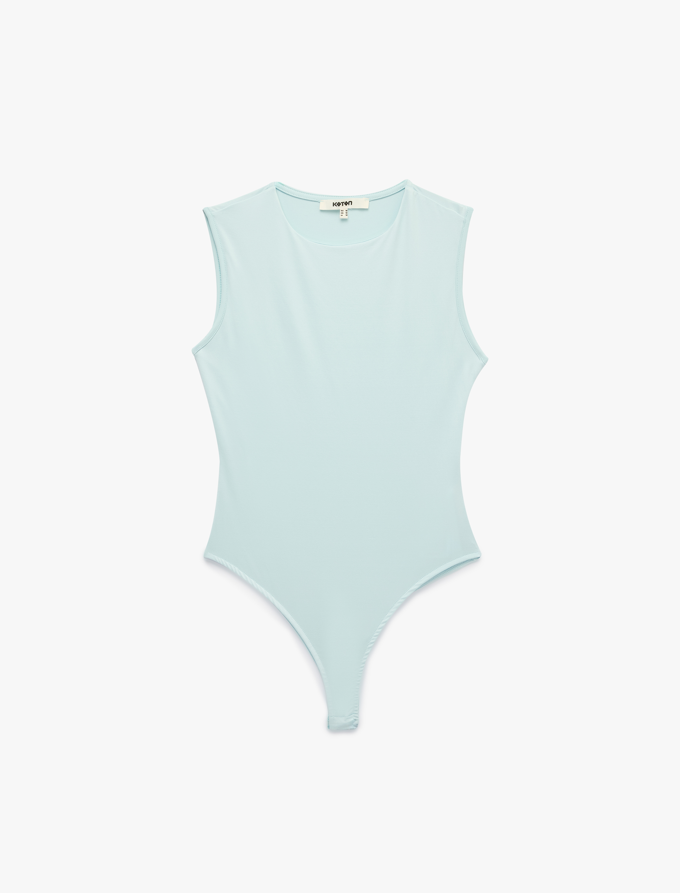   Slim Fit Bisiklet Yaka Kolsuz Bodysuit