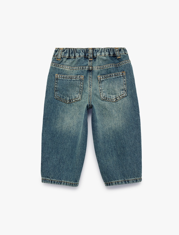 Erkek Bebek Pamuklu Oversize Denim Pantolon