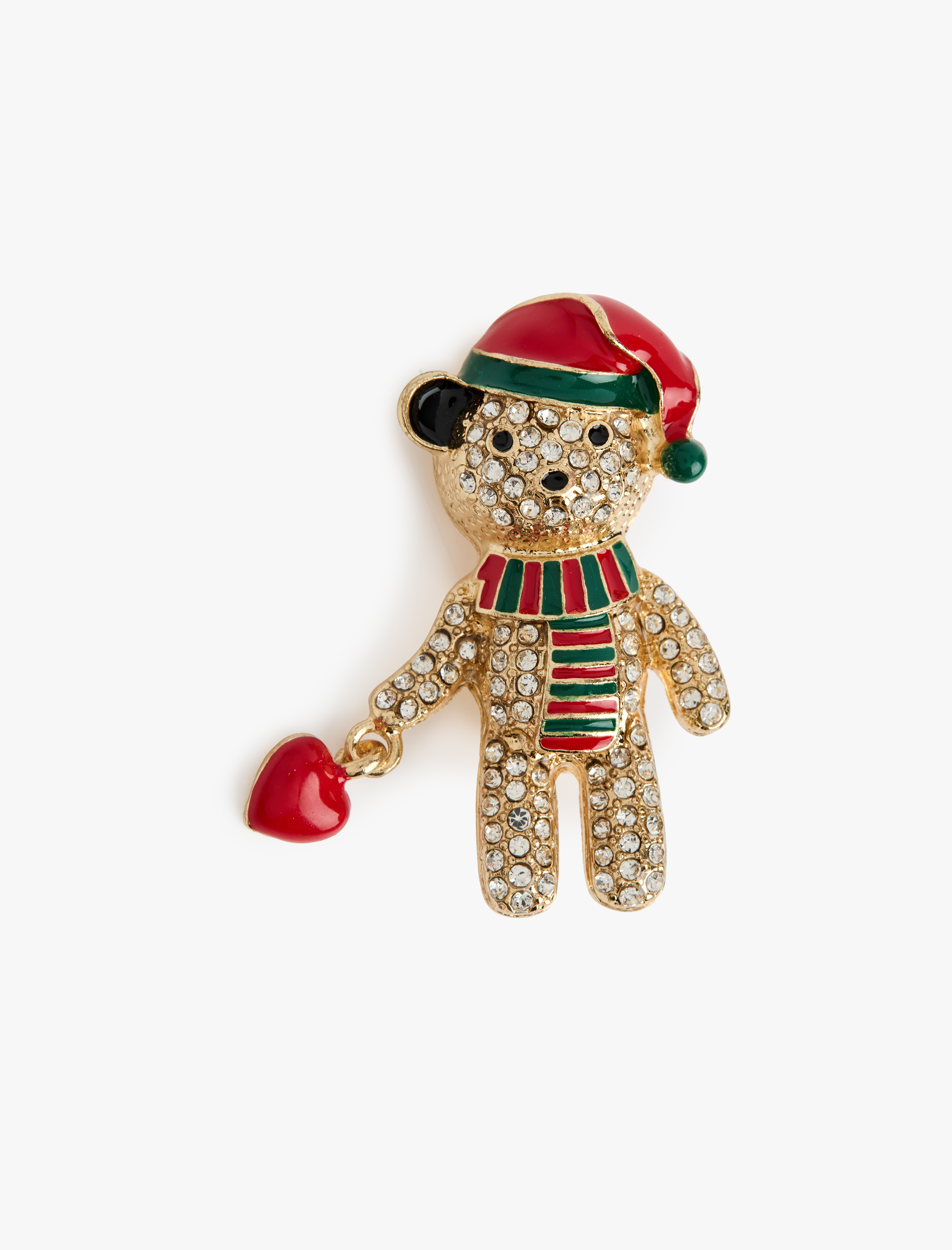 Kadın Taş Detaylı Noel Baba Temalı Broş