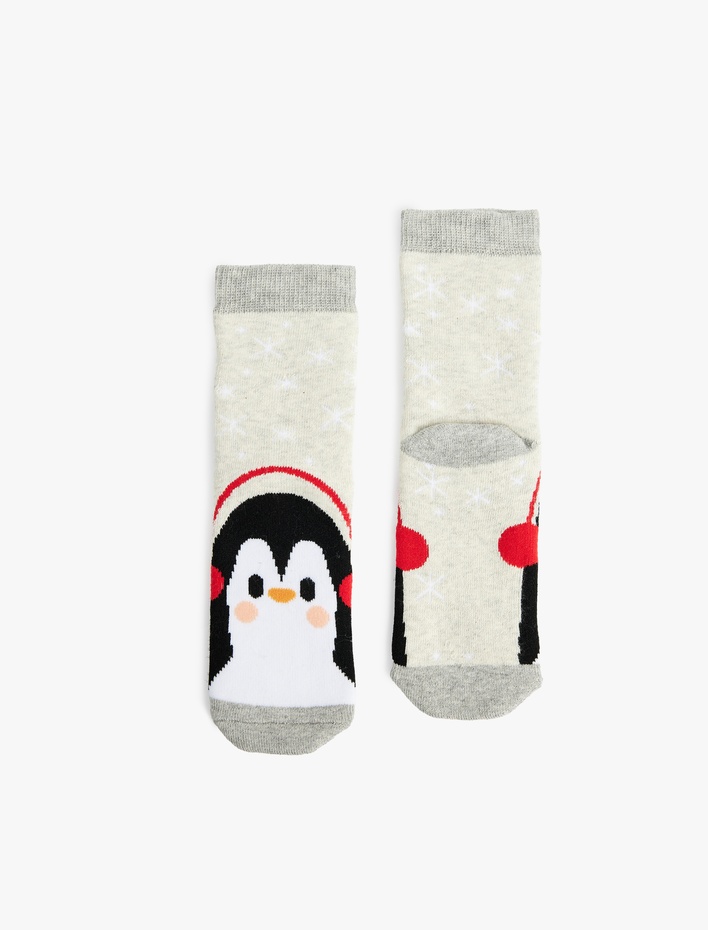 Erkek Çocuk Penguenli Pamuklu Havlu Çorap