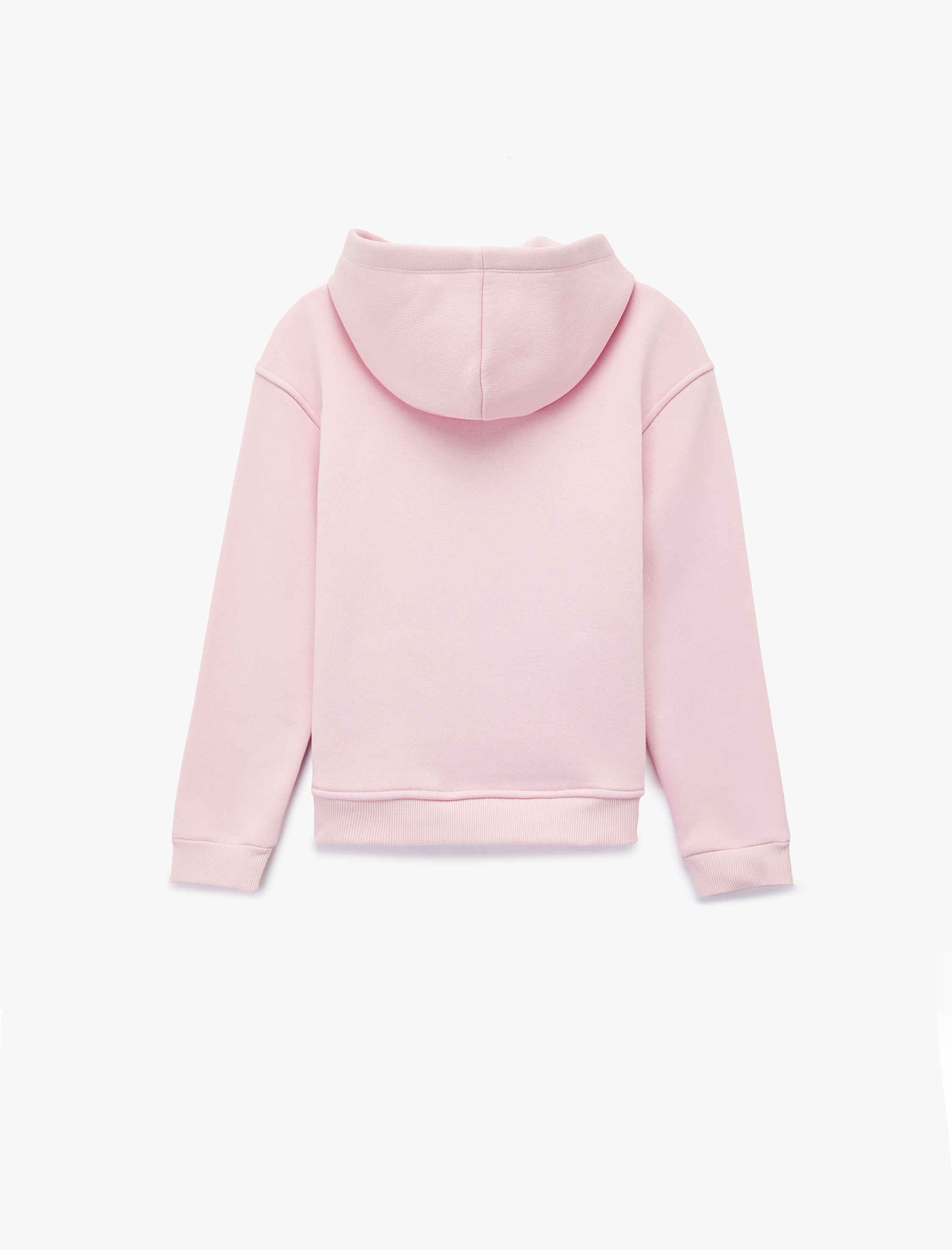  Kız Çocuk Uzun Kollu Kapşonlu Kedi Baskılı Şardonlu Sweatshirt