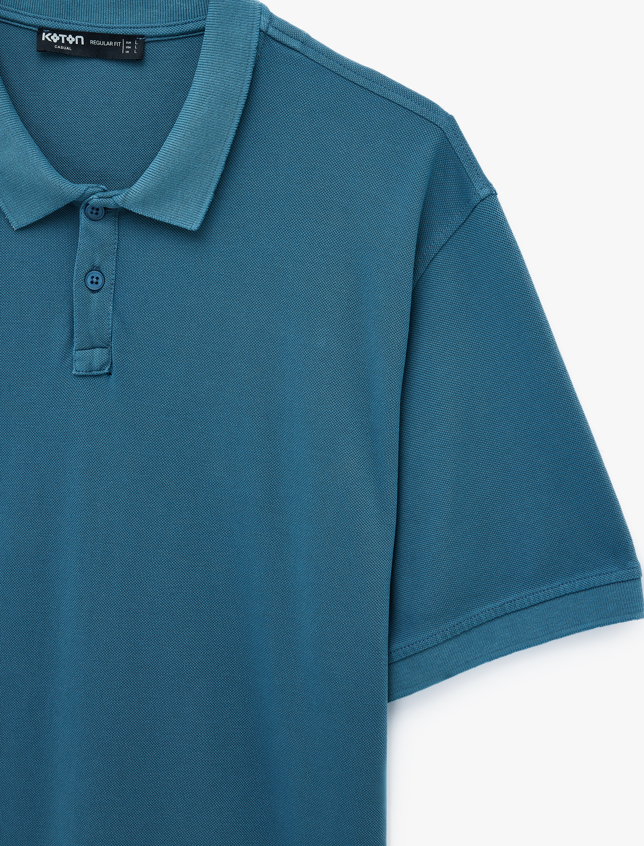  Regular Fit Pamuklu Pike Kumaş Kısa Kollu Düğmeli Polo Yaka Tişört
