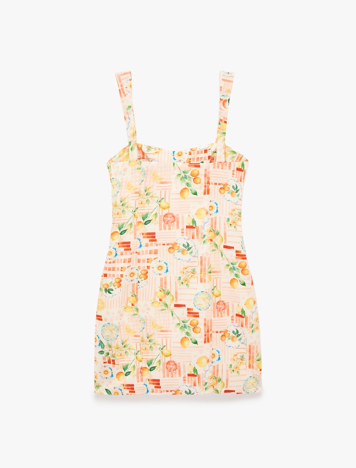  Kolsuz Degaje Yaka Pamuklu Bodycon Elbise