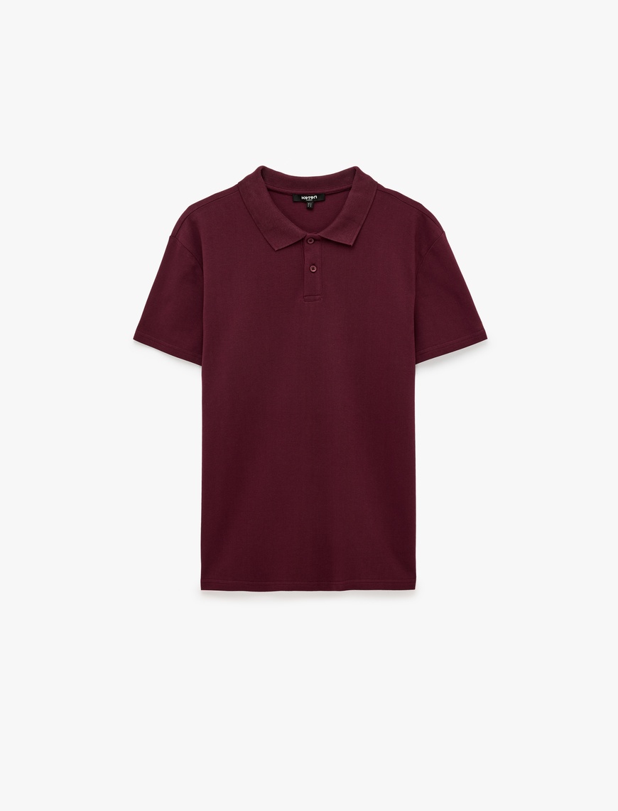 Koton Erkek Pamuklu Pike Kumaş Kısa Kollu Polo Yaka Baskılı Slim Fit Tişört