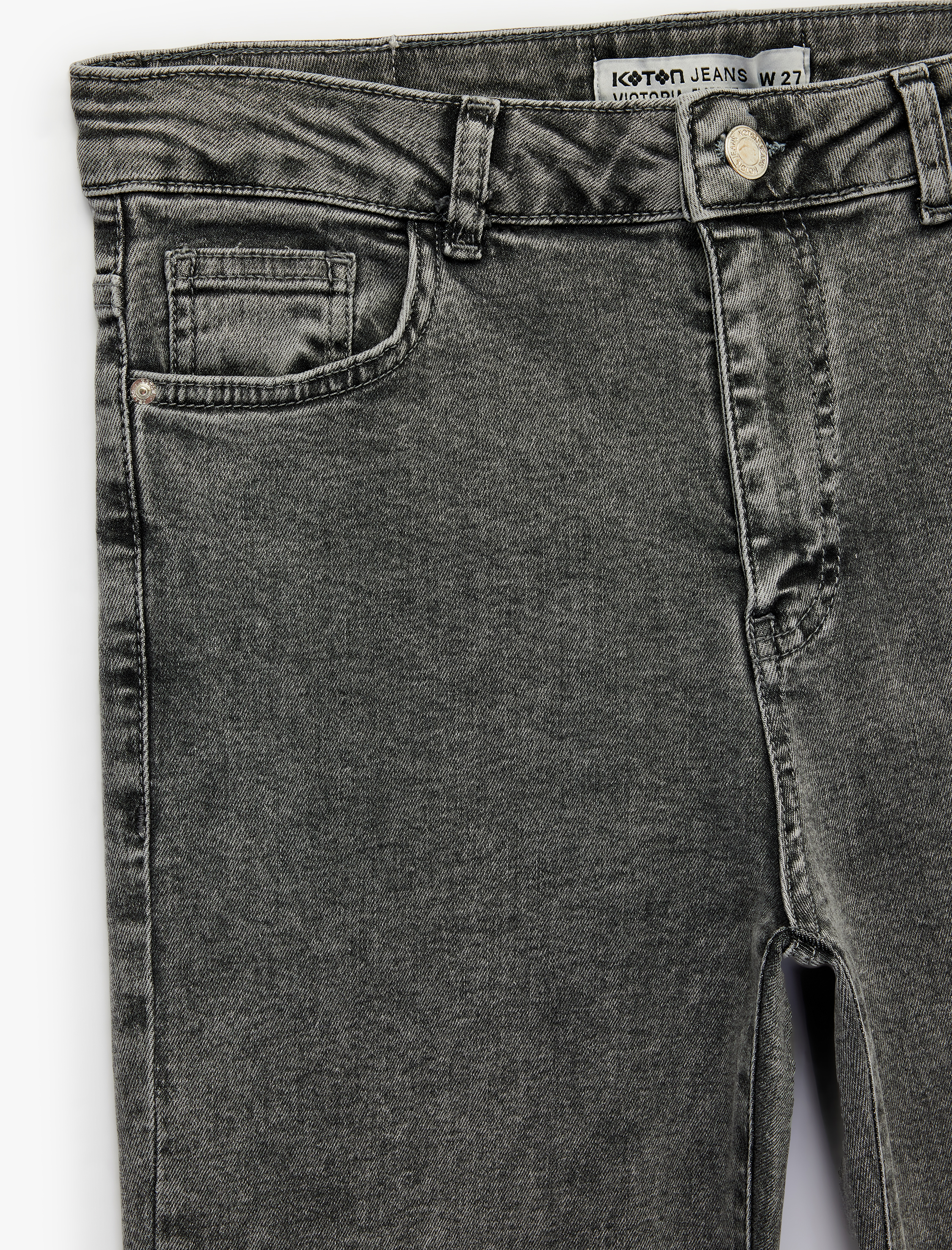   Pamuklu İspanyol Paça Dar Kalıp Yüksek Bel Denim Pantolon - Flare Jeans