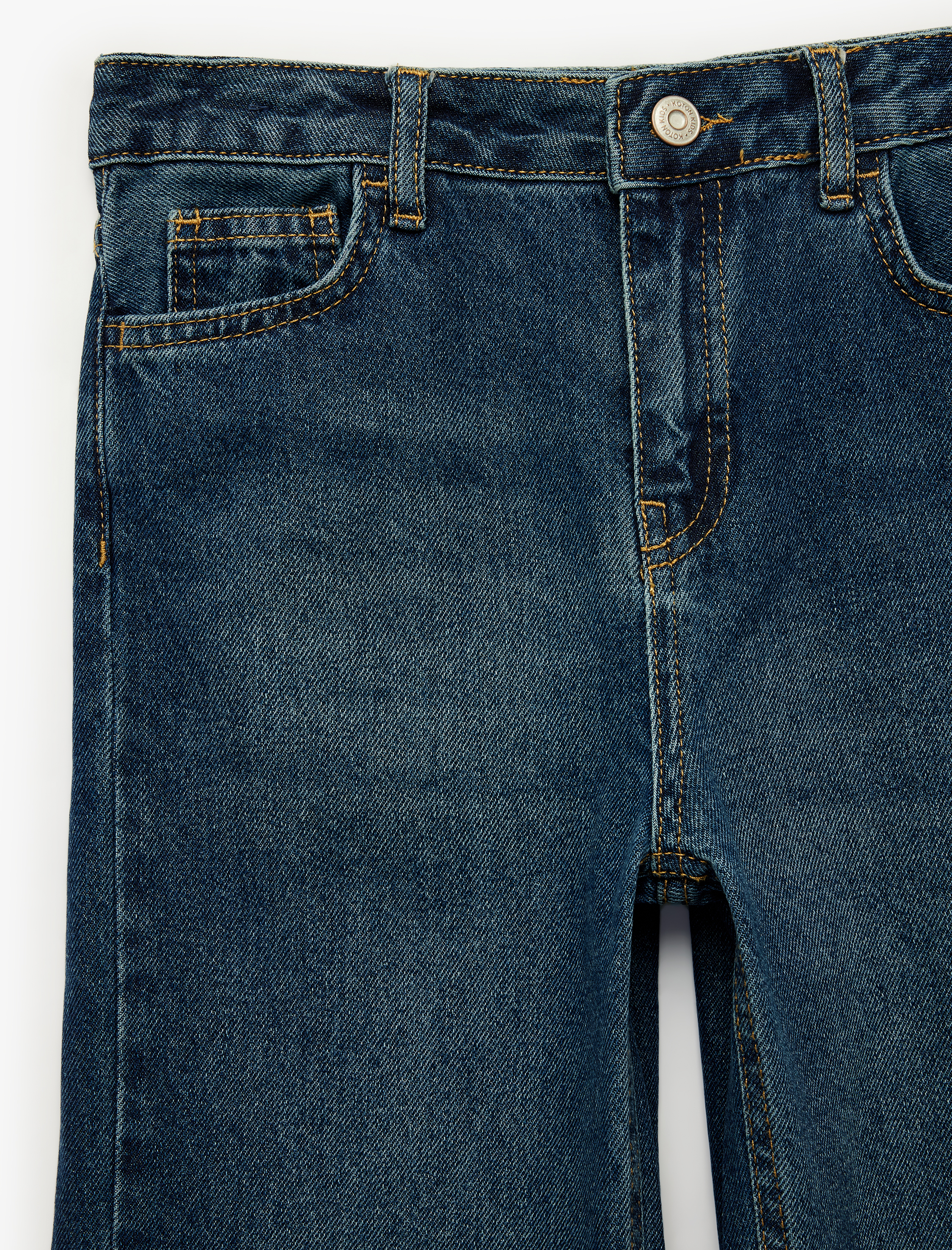  Kız Çocuk Pamuklu Loose Fit Geniş Paça Denim Pantolon