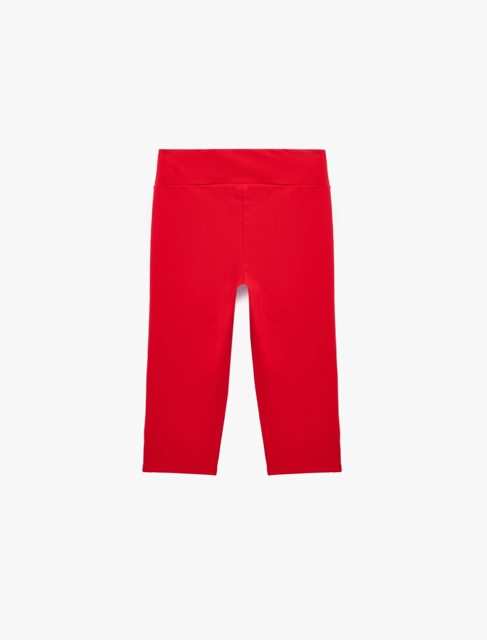  Slim Fit Bürümcük Kumaş Düz Paça Kapri Pantolon