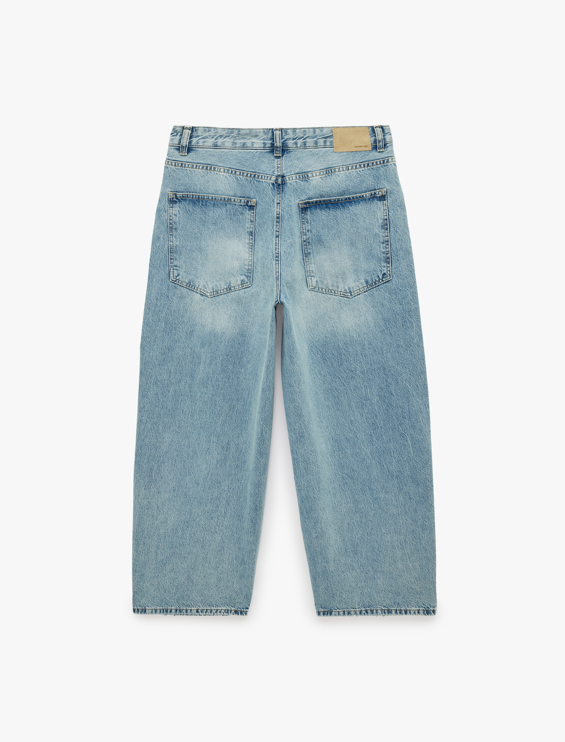   Pamuklu Bol Kalıp Normal Bel Super Baggy Jean Pantolon