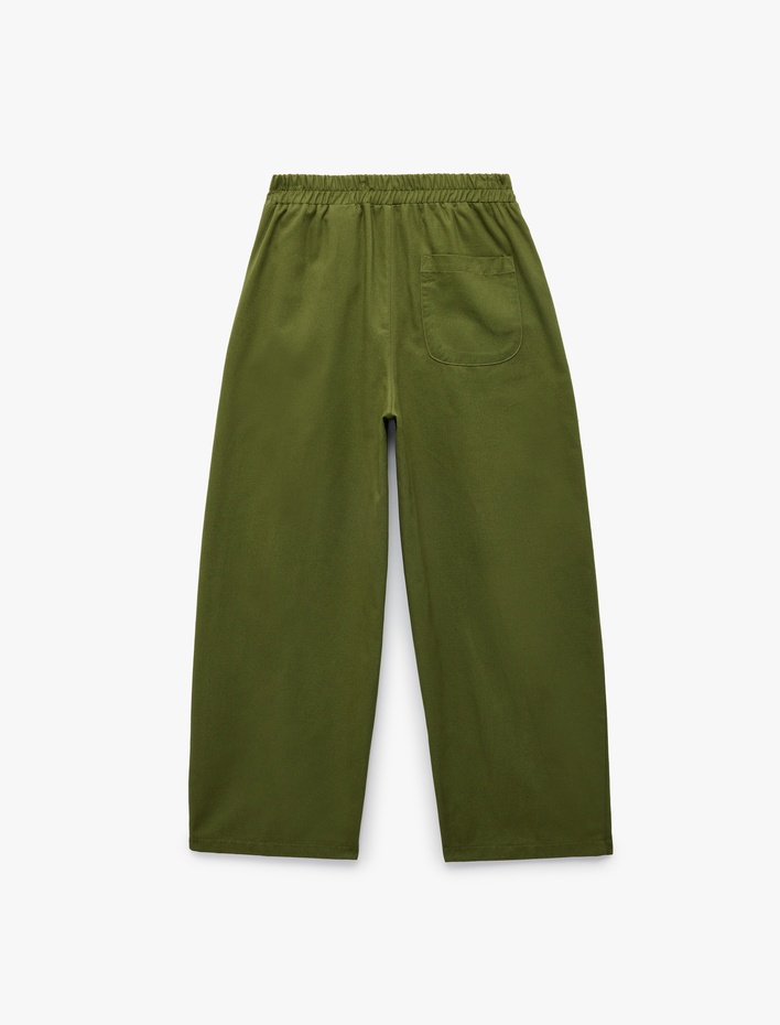 Erkek Çocuk Pamuklu Beli Lastikli Oversize Gabardin Pantolon