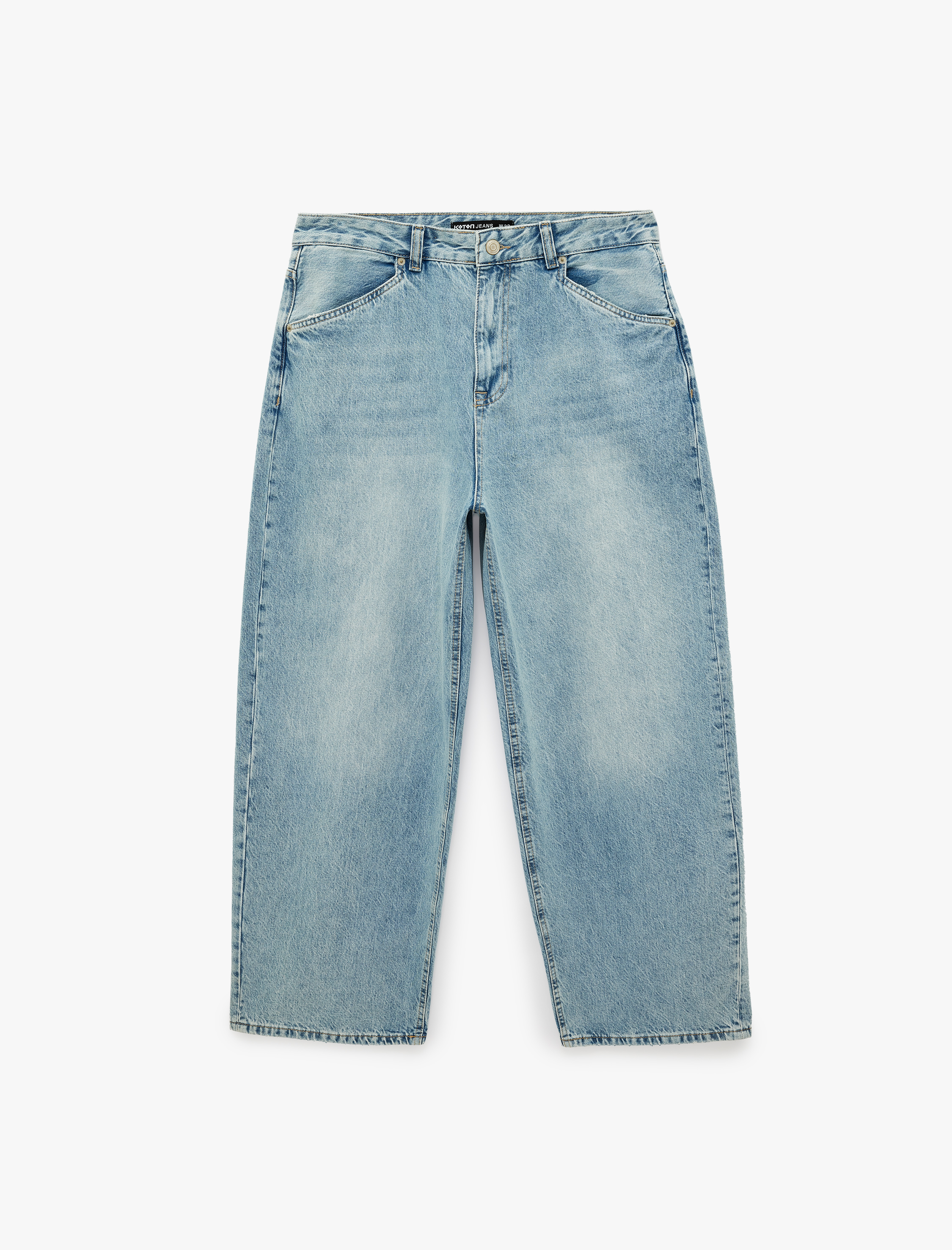   Pamuklu Bol Kalıp Normal Bel Super Baggy Jean Pantolon