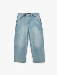 Pamuklu Bol Kalıp Normal Bel Super Baggy Jean Pantolon