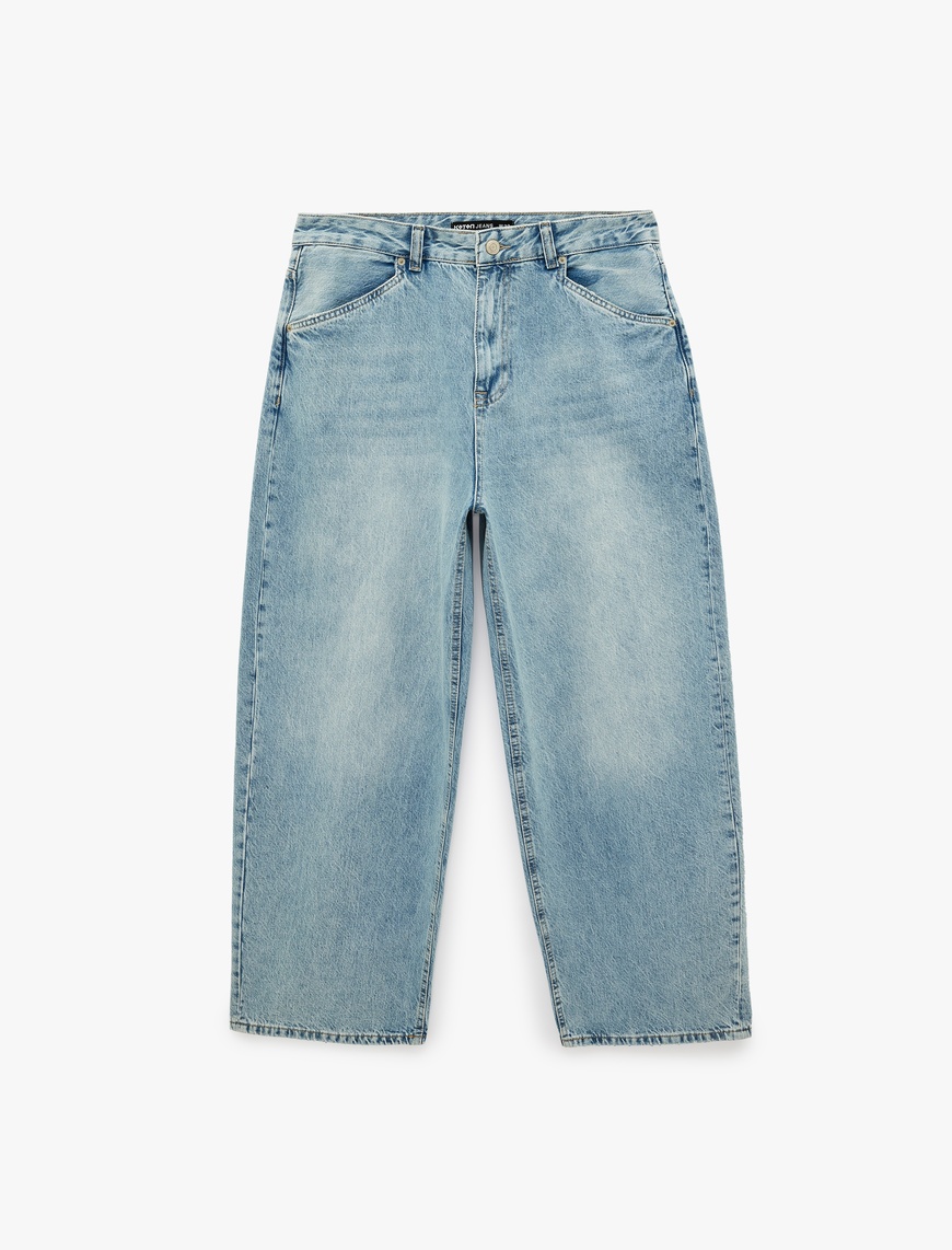 Koton Erkek Pamuklu Bol Kalıp Normal Bel Super Baggy Jean Pantolon