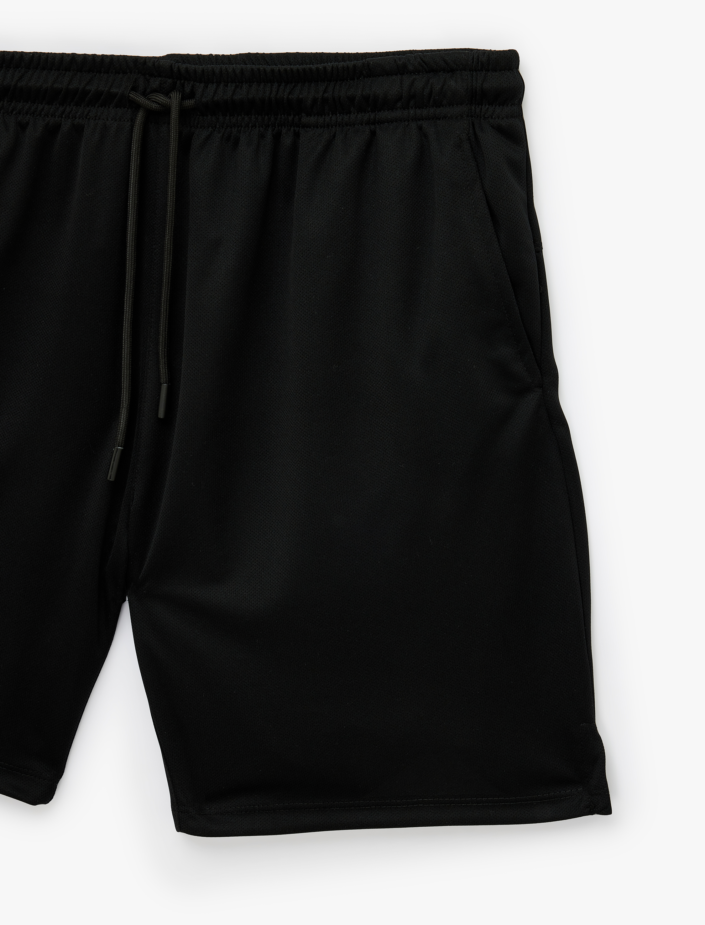   Cepli Straight Fit Beli Bağcıklı Spor Şort