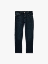 Normal Bel Pamuklu Slim Fit Jean Pantolon - Brad Jean