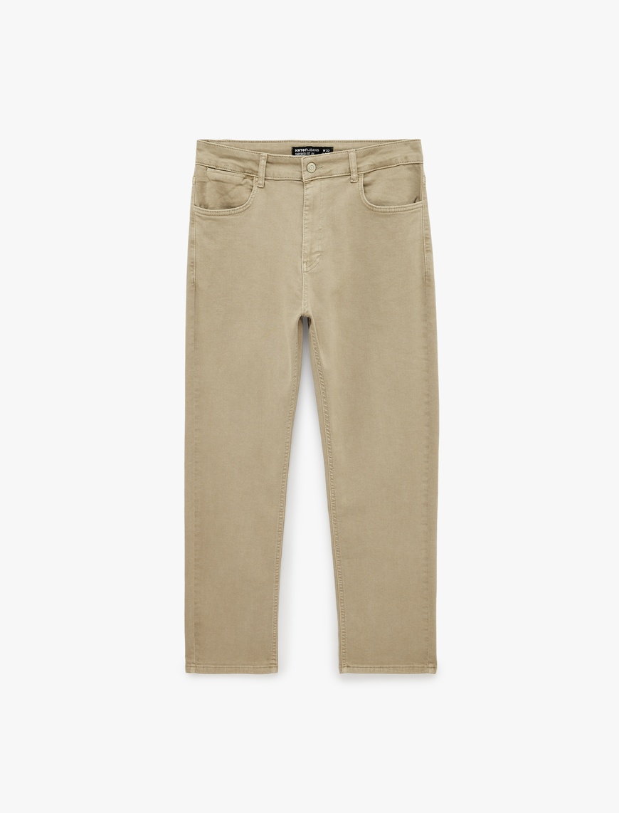 Koton Erkek Pamuklu Normal Bel Cepli Tapered Fit Jean Pantolon - Joe Jean