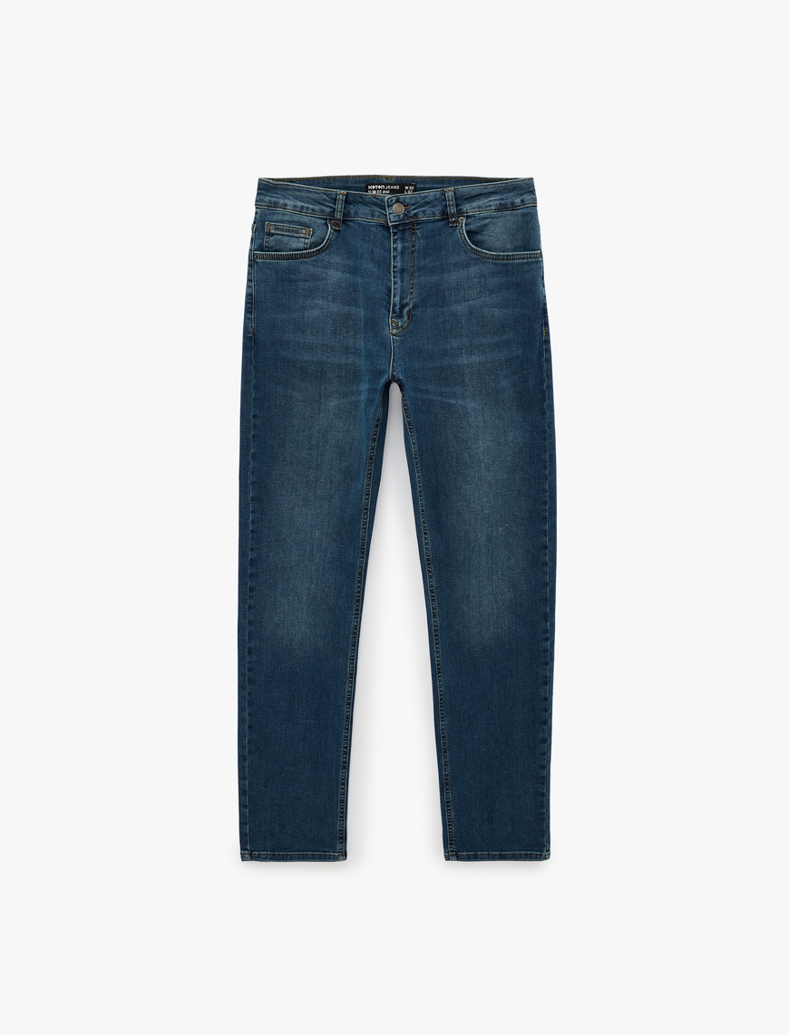Koton Erkek Pamuklu Slim Fit Jean Pantolon - Brad Jean