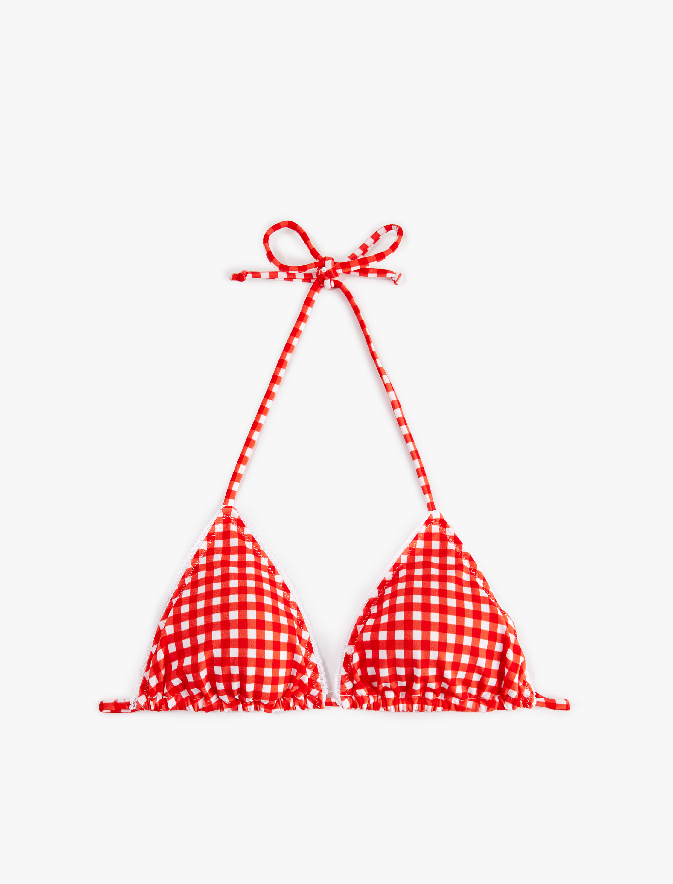   Koton X Sibil Çetinkaya -  Pötikare Desenli Üçgen Bikini Üstü