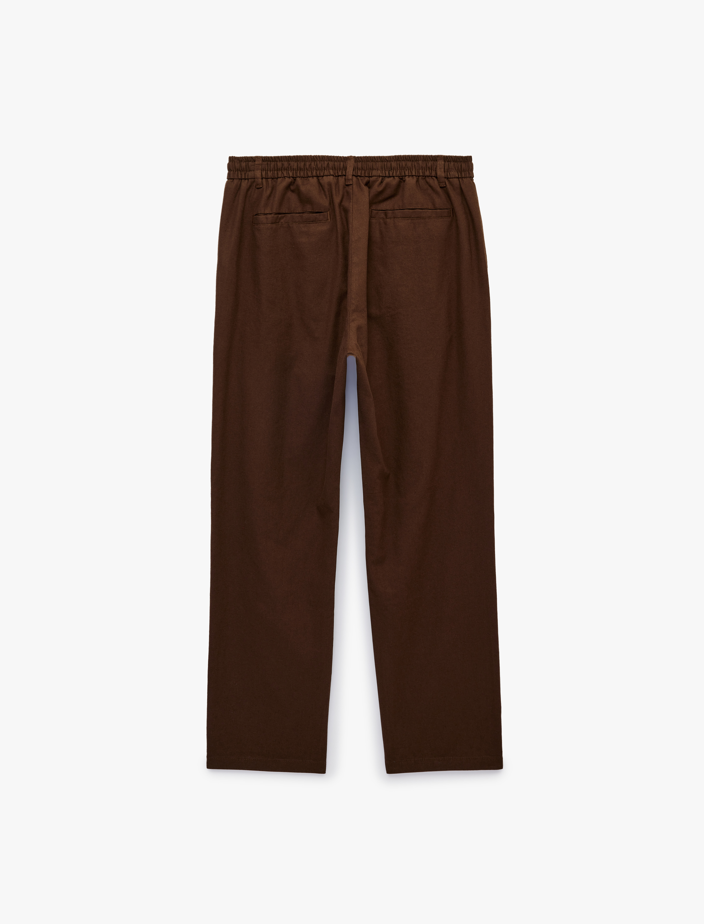   Slim Fit Cepli Pileli Keten Karışımlı Düğmeli Beli Lastikli Bağcıklı Pantolon